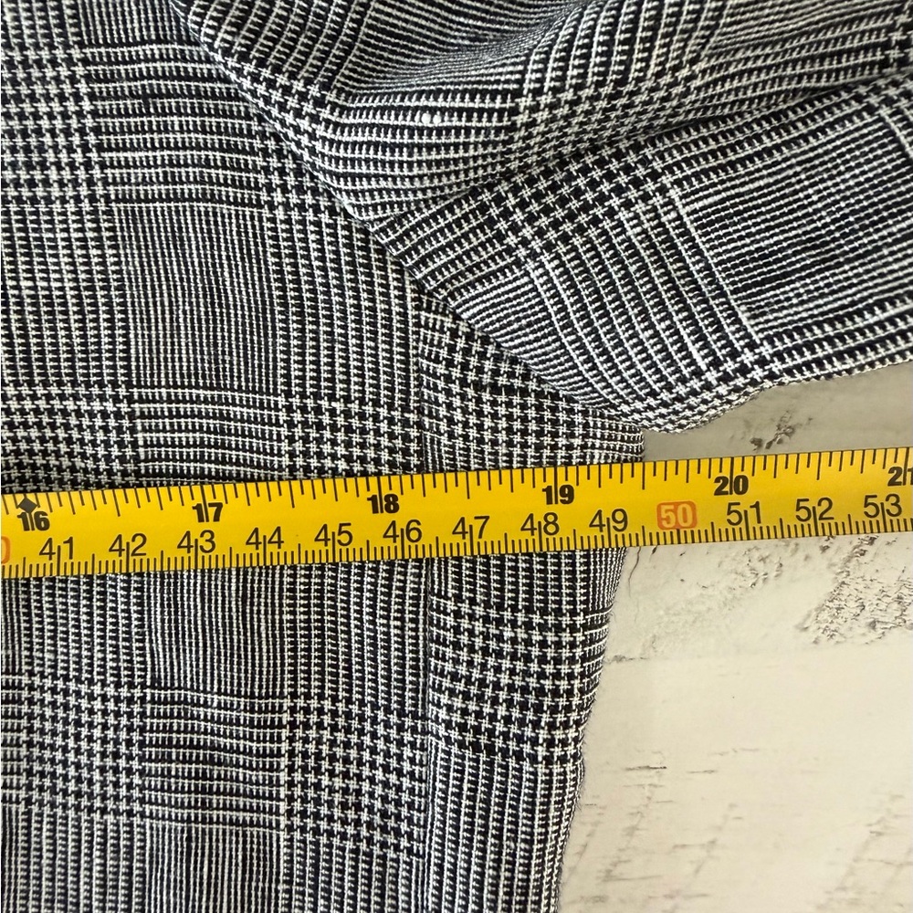 Massimo Dutti Elegant Gray Blazer Size 10 Linen Plaid Jacket - Picture 13 of 15